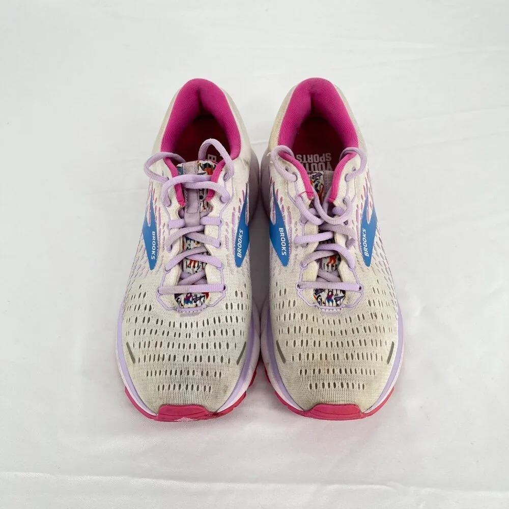 Brooks Ghost 13 Empower Her Collection White Lace Up Trail Running Shoes Size 11